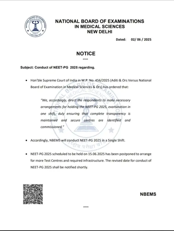 NEET PG 2025 Postponed